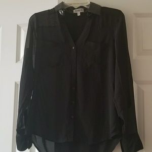 NWOT Sheer Black Portofino Shirt